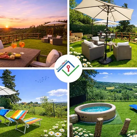 Casale Il Petruccaio - Jacuzzi E Vista Panoramica Sulle Colline Toscane Apartamento *